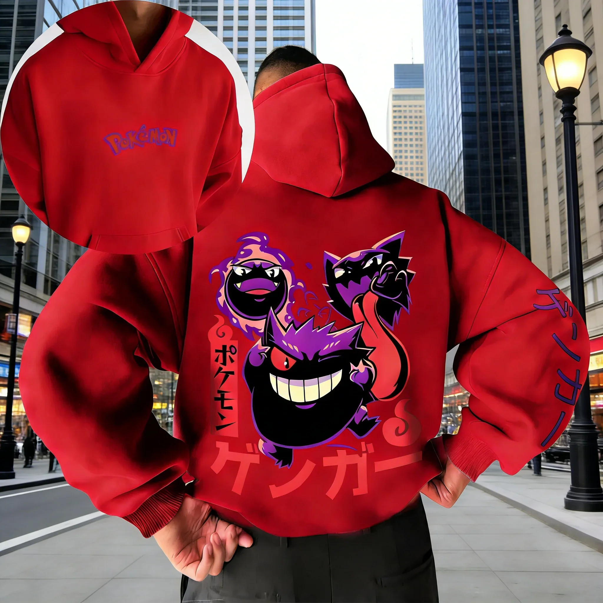 

Pok É Mon Pikachu Joint 2026 Spring and Autumn Men's and Women's Hoodies Loose Street Graffiti Animation Printing Casual
