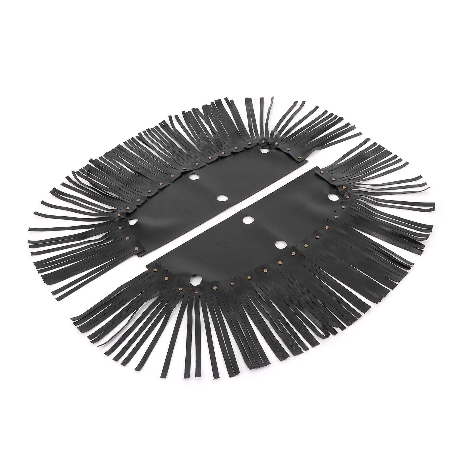 2Pcs Motorcycle Floorboard Fringe PU Leather Cover Universal Foot Pedal Tassel Black Motorcycle Supplies Floorboard Fringe