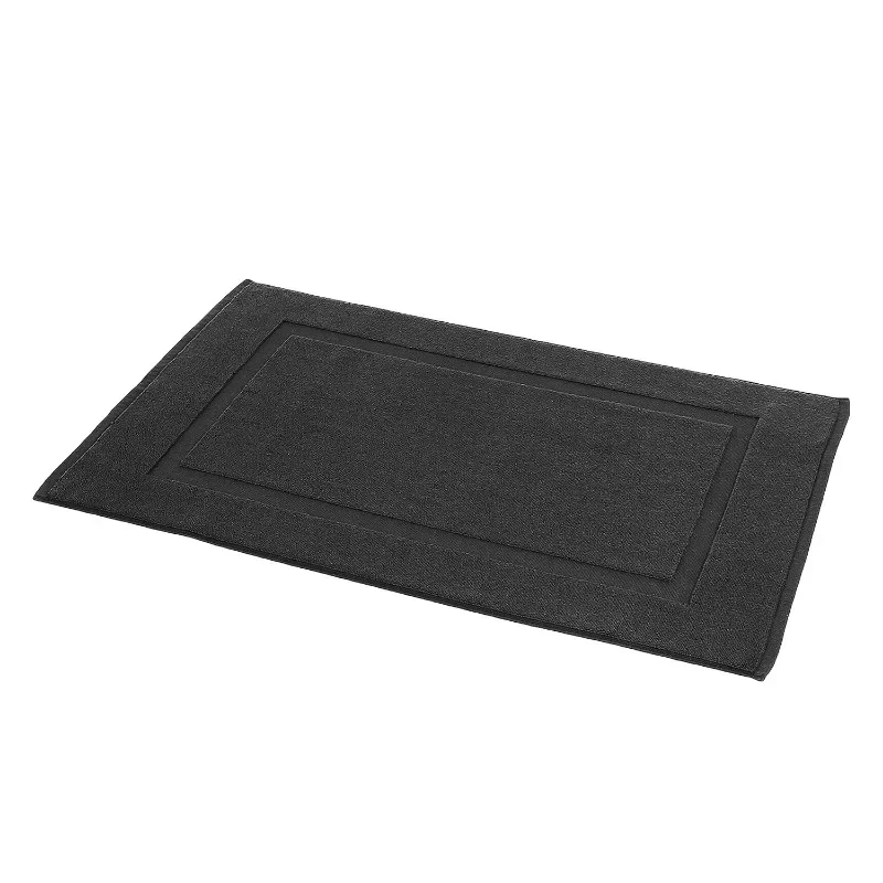 Banded Bathroom Bath Rug Mat, Midnight Black, 31 inches L x 20 inches W