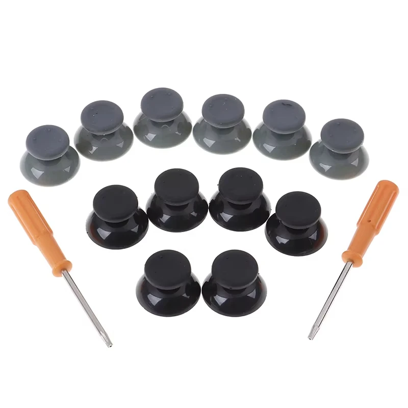 Hot Sale 7pcs Black Gray 3d Analog Stick for Xbox 360 Controller Thumbsticks Caps for X Box 360 Gamepad Repair Parts with Tool