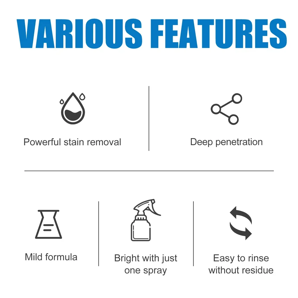 Bathroom Foam Cleaner Spray Powerful Descaling kitchen Foam  Agent for Bathtub Toilet Shower Sink Glass Ceramic Sterilization