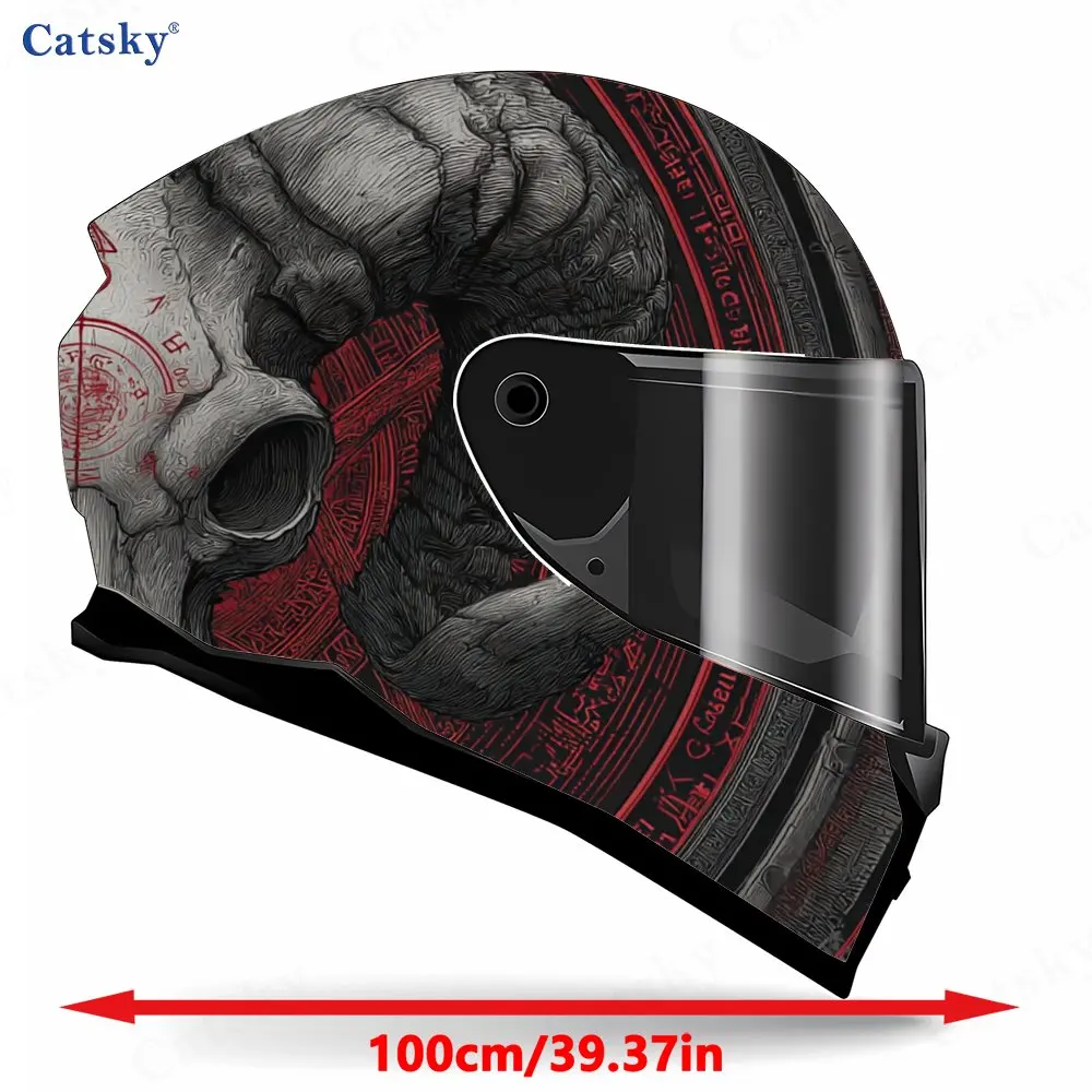 Gothic Goat Head Print Helmet stickers , PVC Material Multifunctional Helmet Stickers, Scratch-Resistant & Fade-Proof, Easy to S