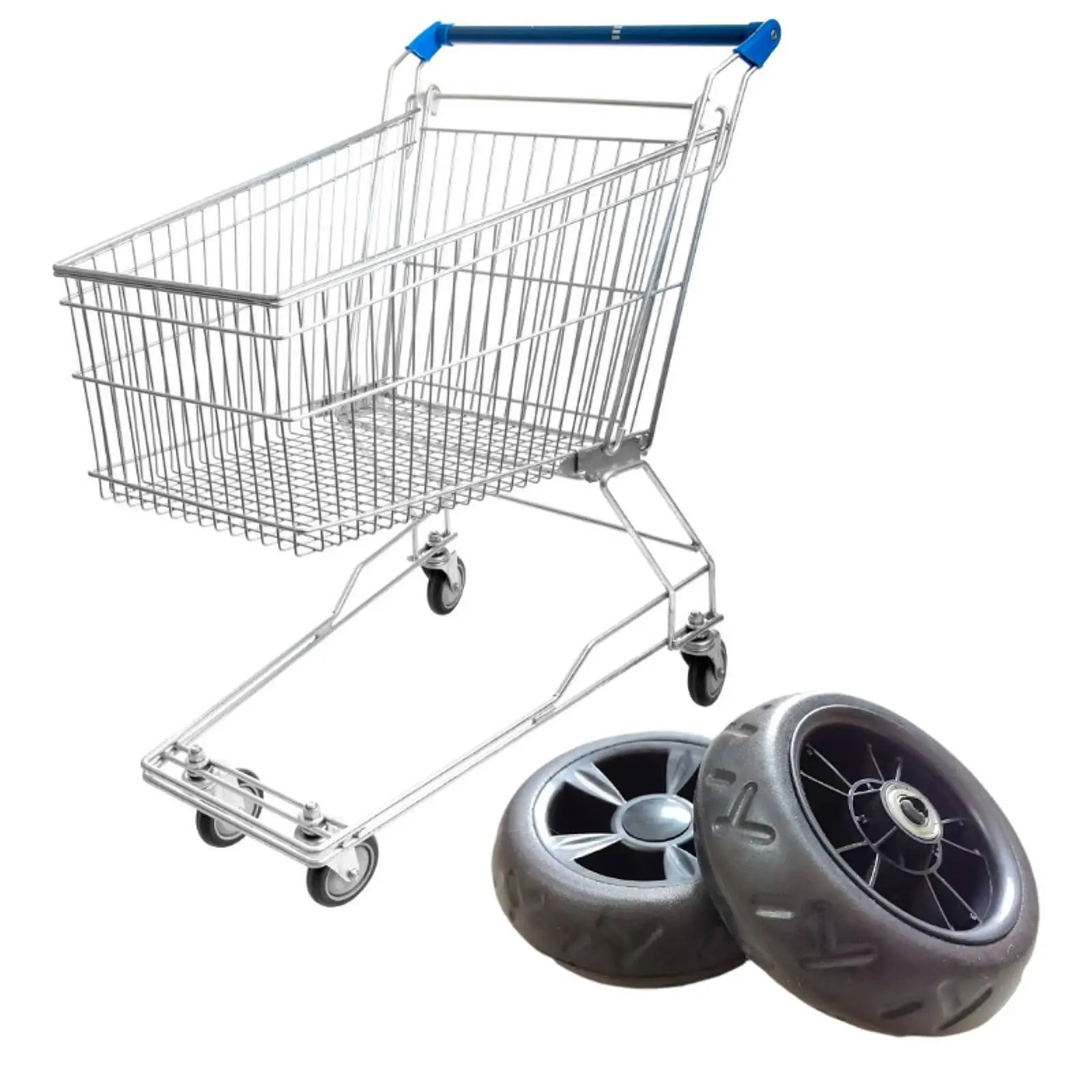 

2x Shopping Wheels Easy Transport Lightweight Components Wide Multifunction Cart Wheel for Folding Grocery Cart Replacement