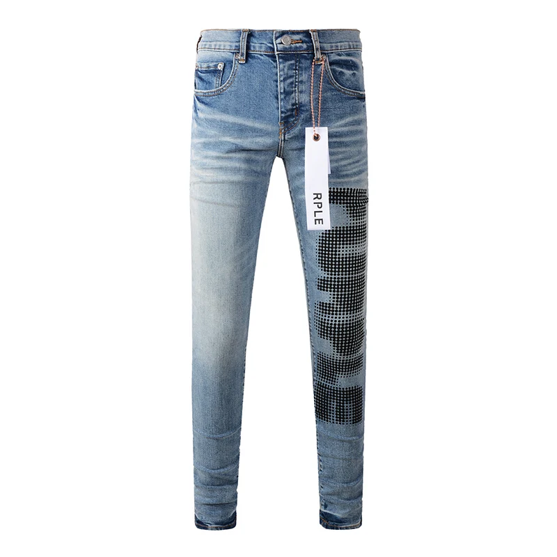 Jeans rasgado para as mulheres, calças altas stretch, skinny, botão, azul claro, verão