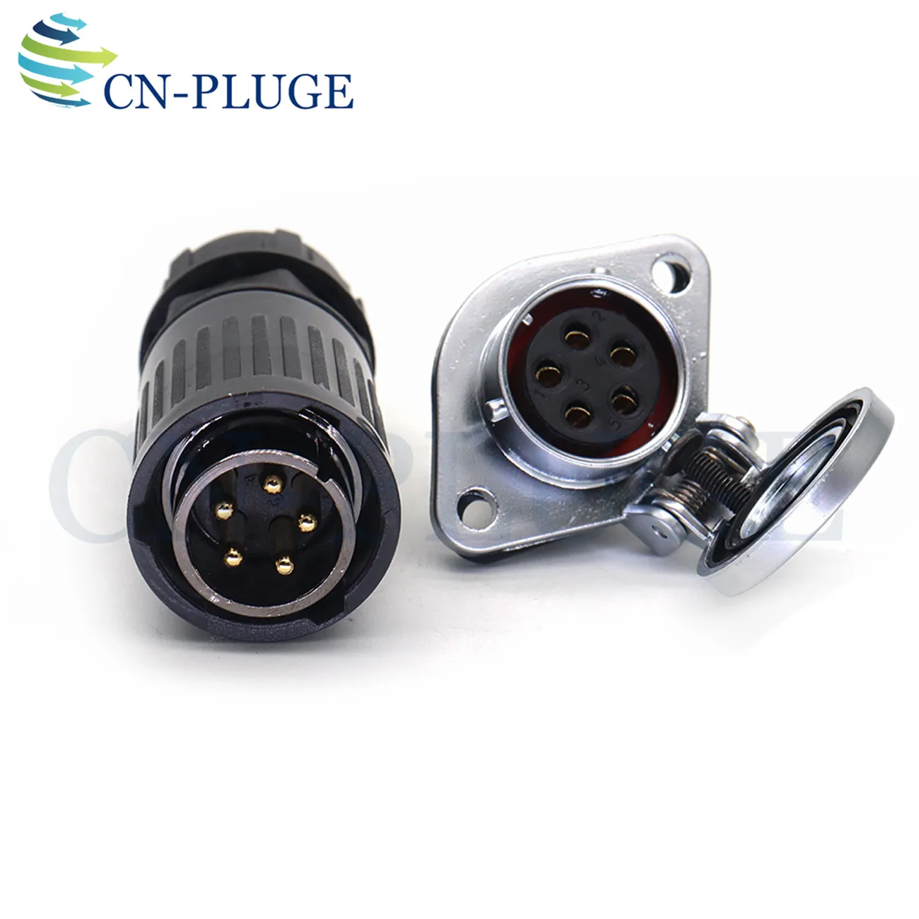 HP20 Series 20mm Flange Panel Mount Connector 2 3 4 5 6 7 8 9 10 12 Pin Outdoor Industrial Cable Plug Socket Waterproof IP68