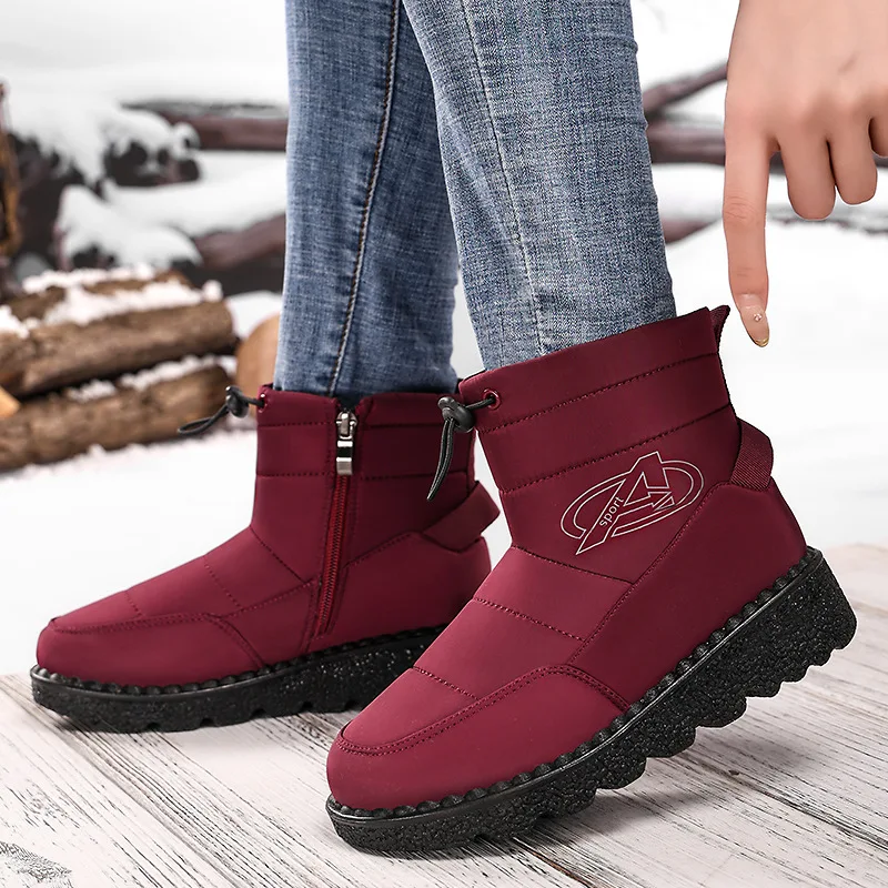 

Women's snow boots, cotton shoes, warm and comfortable, cotton boots with fleece and thickened, versatile women's boots