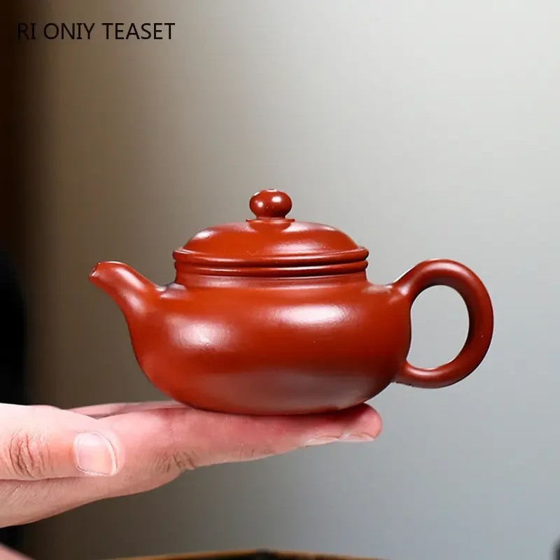 

90ml Chinese Yixing Purple Clay Teapot Famous Artists Handmade Small Capacity Tea Pot Raw Ore Dahongpao Mud Kettle Zisha Tea Set