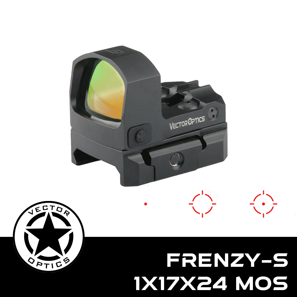 

Vector Optics Frenzy-S 1x17x24 MOS Multi Reticle Pistol Reflex Sight Lightest Design IP67 WaterProof For Glock 17 19 AR15 9MM