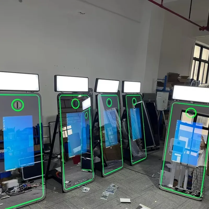 Wholesale Mirror Booth 65 Inch Photo Booth Touch Screen Magic Mirror Selfi LED DJ Photo Booth for Events