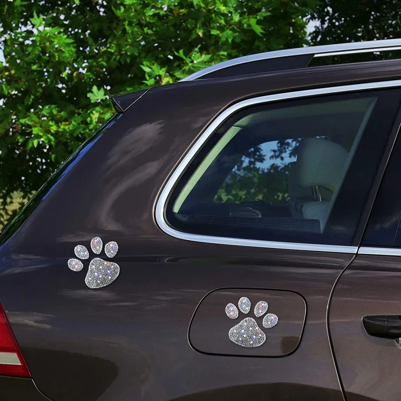 Diamond Inlaid Butterfly Car Sticker, Bear Claw Car Body Sticker, DIY Sticker, Car Interior Decoration Diamond Sticker