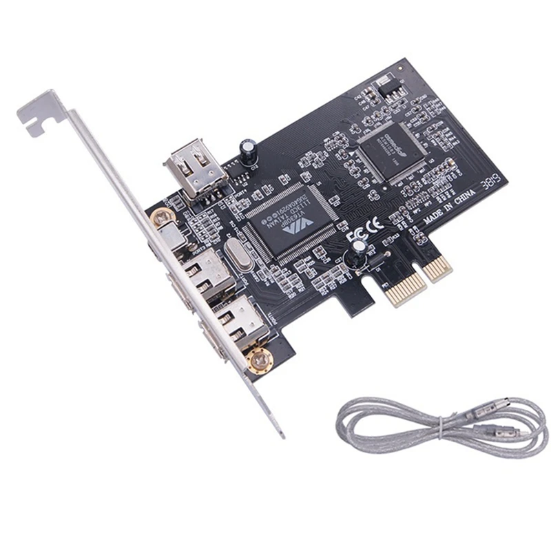 PCI-E To 1394A Card, PCI-E 1.0 X1 To IEEE 1394A 4-Port Firewire Card, Support 1440X1080 Resolution,With 0.8M 1394A Cable