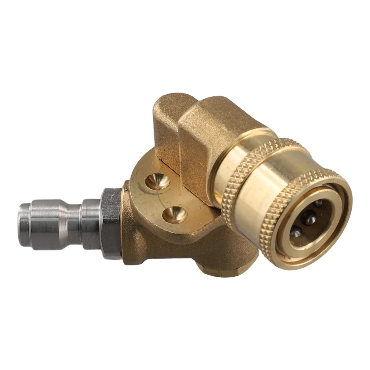 Quick Connecting Pivoting Coupler for High Pressure Washer Spray Nozzle 4500 Psi, 1/4 Inch, Updated 90 Degree