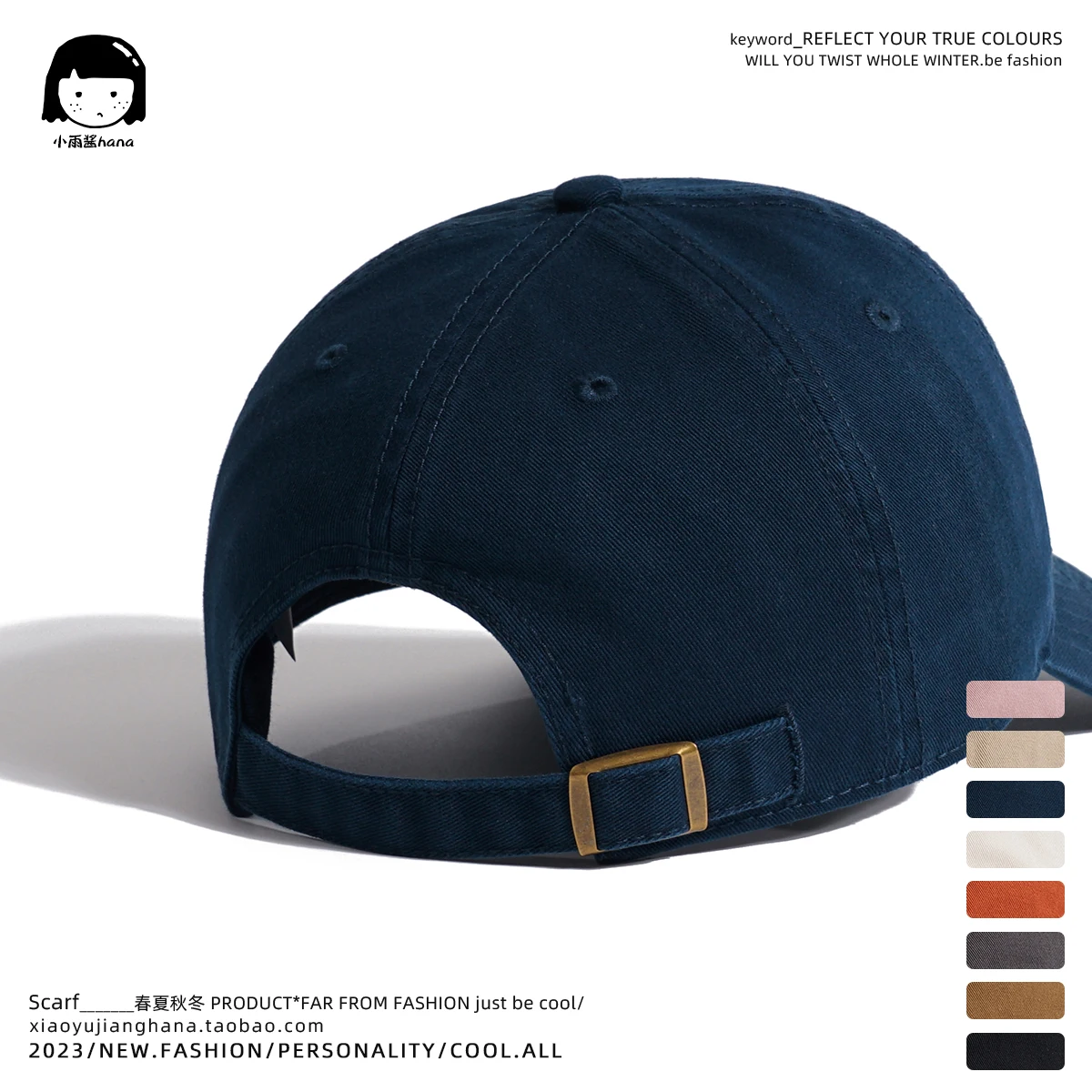 Retro Navy Blue Workwear Baseball Cap Women Hong Kong Style Soft Top Casual Embroidered Peaked Cap Men\'s Fashion