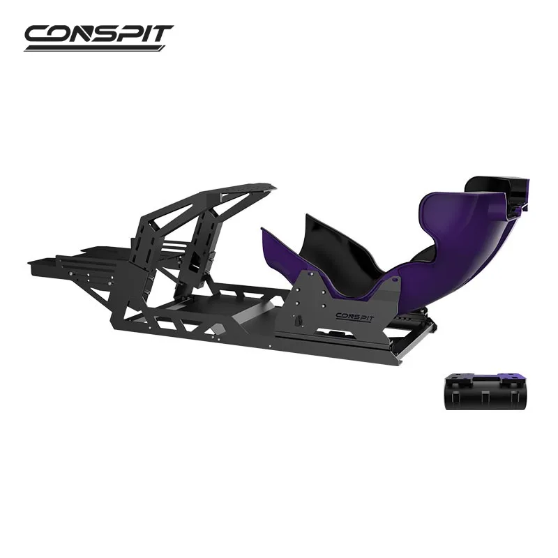 CONSPIT FP-Lite Sim Racing Simulator Cockpit Stand (with/without Vibration Module) +F1 Purple/White  Seat