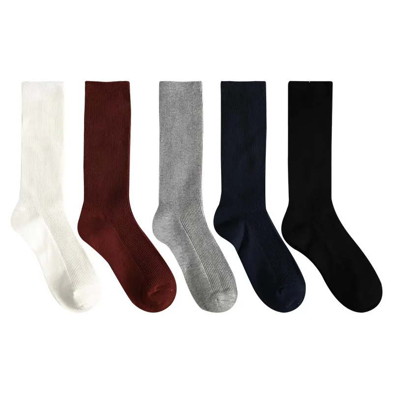 1 Paar warme, dünne Business-Baumwollsocken für Herren, lang, dehnbar, für den Alltag, Basic-Markensocken, EU36-43