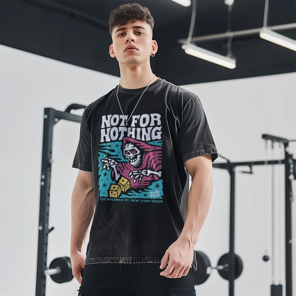 Not For Nothing Women's T-shirt New Men's Clothing Anime Print Short Sleeve T Shirt Devil Y2K T Shirt Japanese Streetwear Shirts