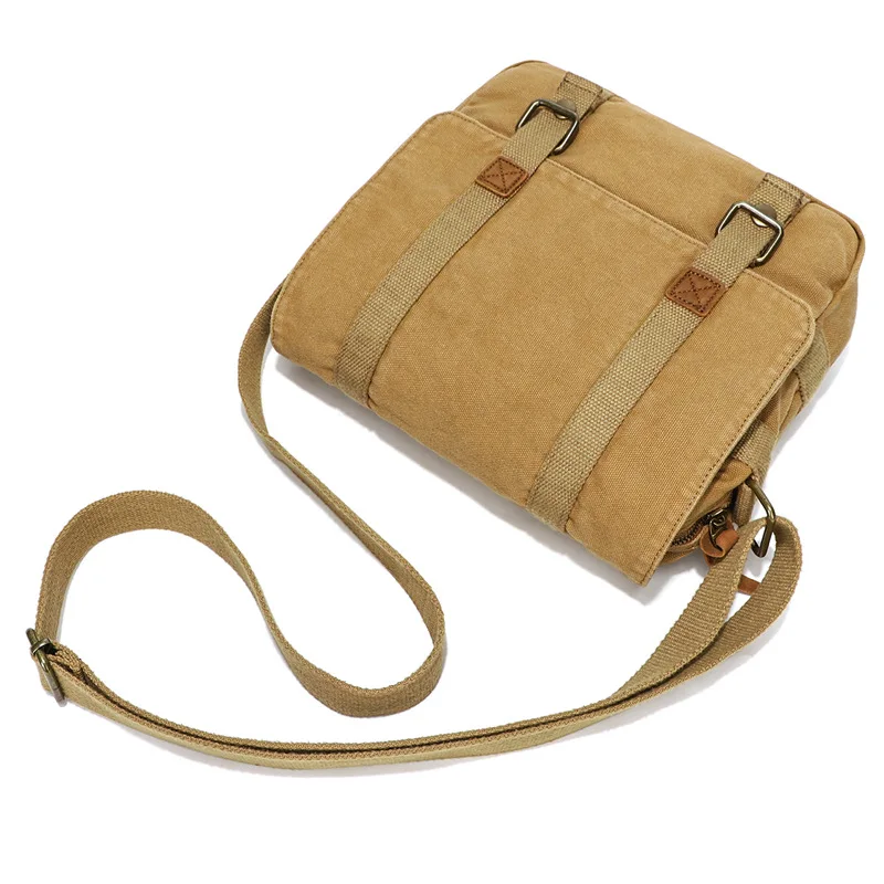 Men's Canvas Messenger Casual Men's Bag High-end Shoulder Crossbody Bag 10 Inches