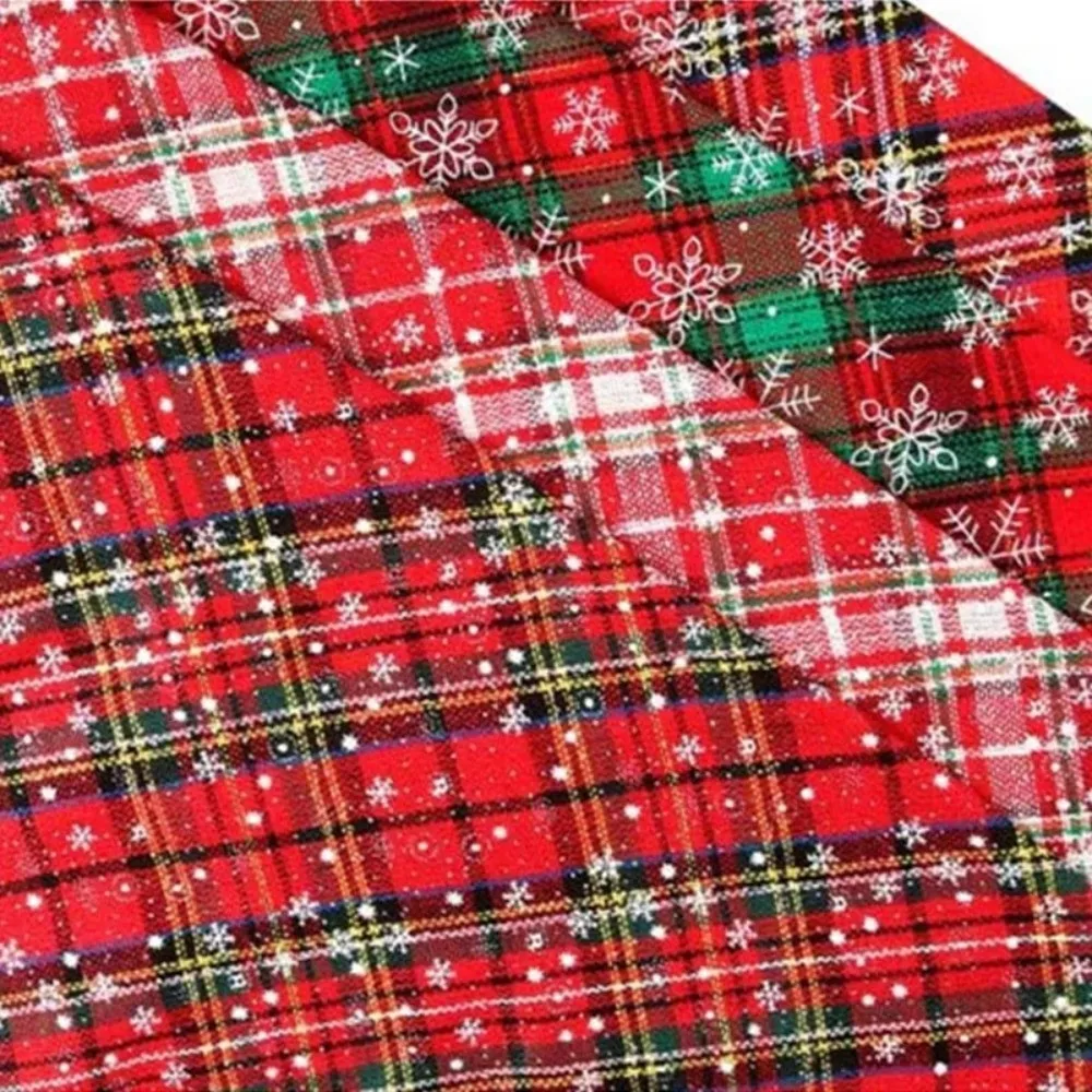 Washable Cotton Dog Bandanas Reversible Design Triangle Bids Pet Scarf Large Size Snowflakes Print Pet Costume Accessories