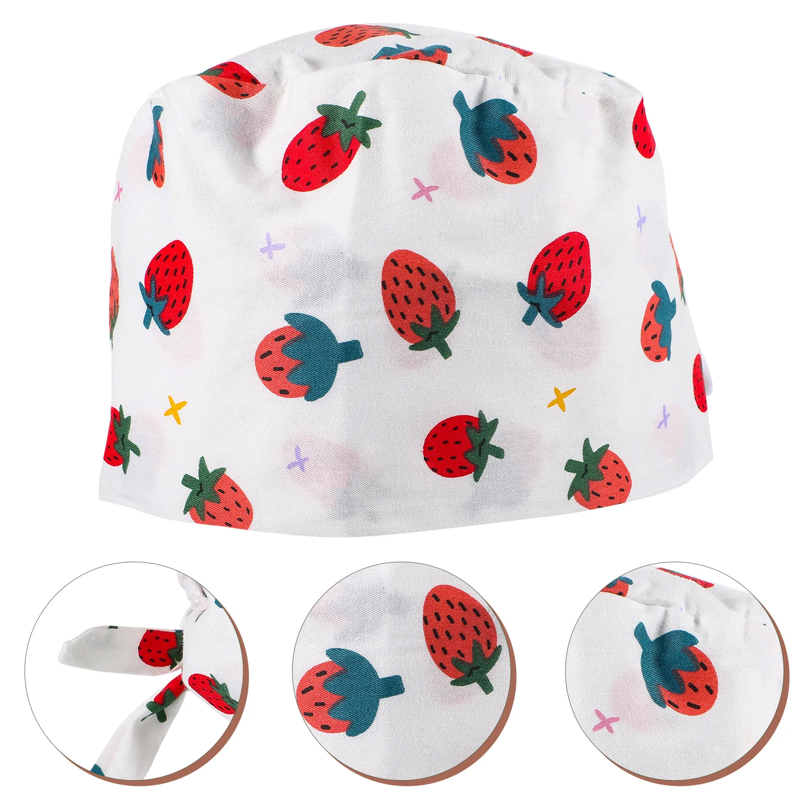 قبعة ممرضة للنساء، قبعة فرك مطبوعة، قبعة عمل، زر إغلاق، مريحة، مناسبة لاستخدام طب الأسنان، مادة قطنية