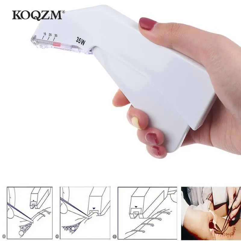 Grapadora desechable de acero inoxidable para cirugía médica, máquina de costura de piel de uñas, paquete estéril en blanco, extractor de uñas