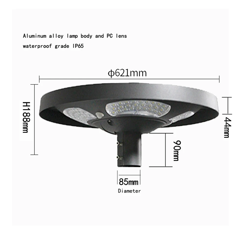 Outdoor Stadium Square Arena Solar Garden Light LED Country Yard Street Lamp with 2.4G RF Remote Control