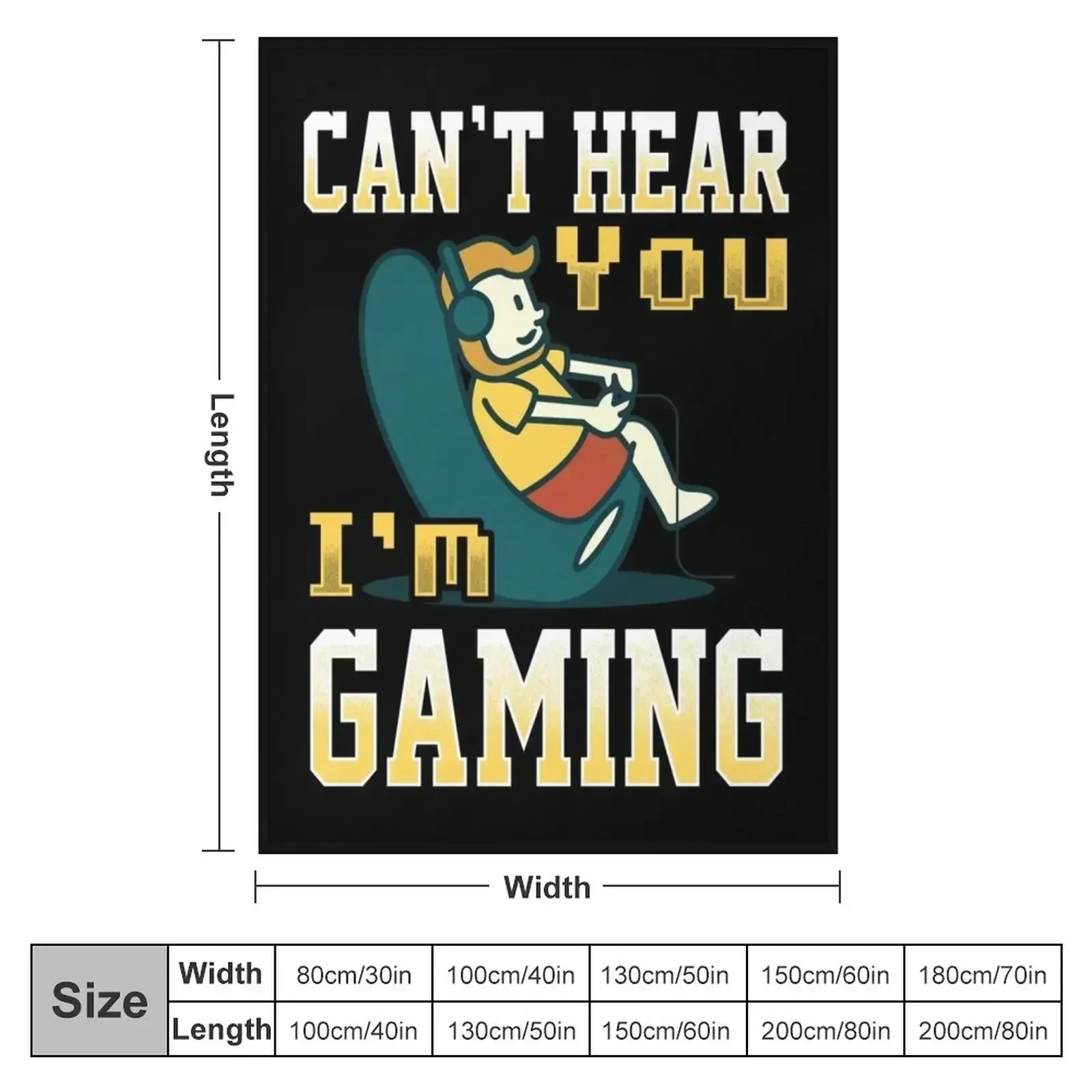 Can't Hear You I'm Gaming Multiplayer Gamer print Throw Blanket Tourist Cute Plaid Retros Blankets For Baby Moving Blankets