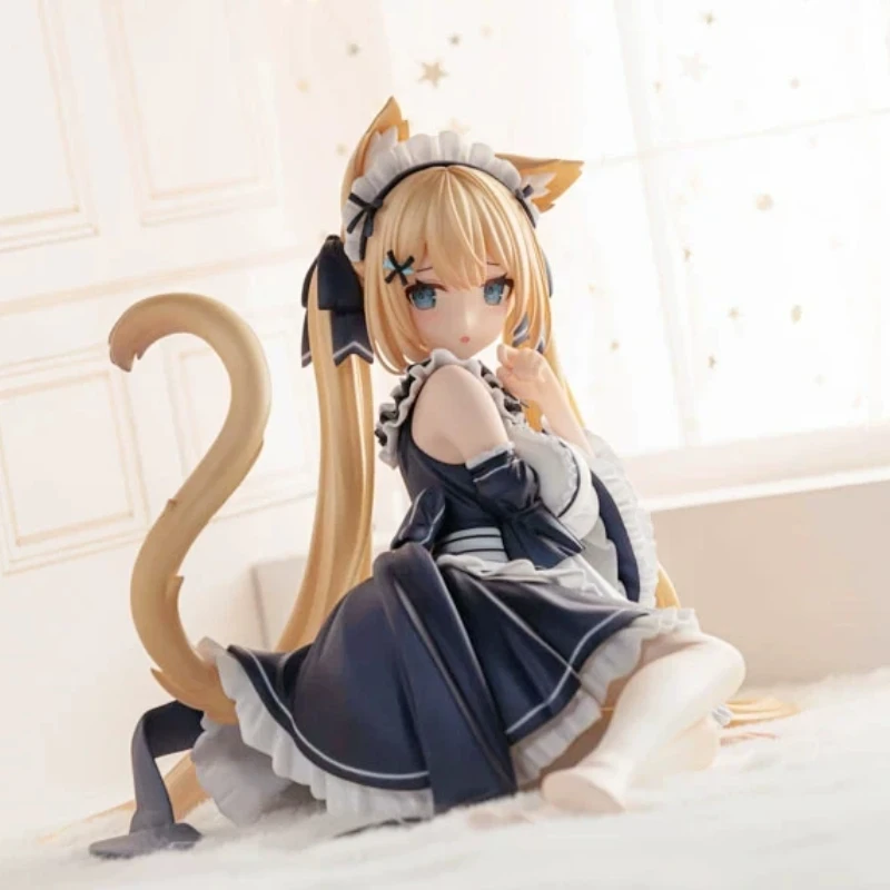Anime VTuber Hanazono Serena Niedliche Katzenmädchen-Figur PVC-Modell PC-Gehäuse-Deko Desktop-Ornament Sammlerstück Geschenk für Otaku-Fans