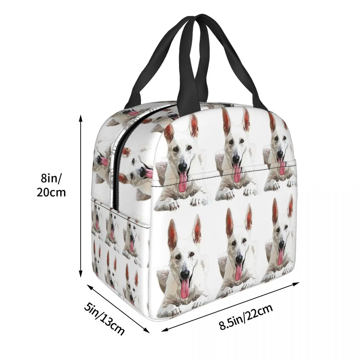 White Swiss Shepherd White German Shepherd Insulated Lunch Bag for Women Children Portable Food Boxes Thermal Lunch Box Tote