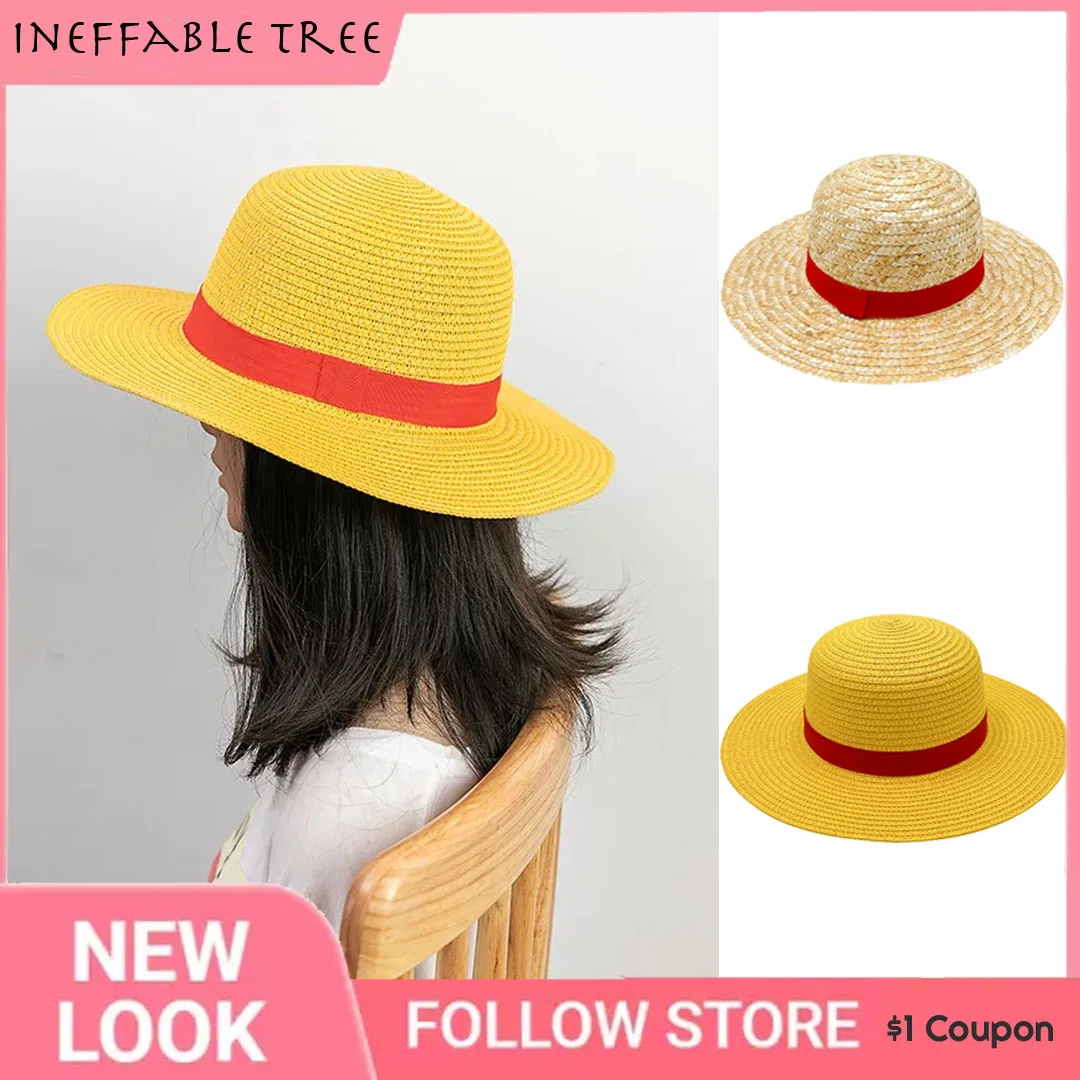 

Parent-Child Straw Hat Anime Cartoon Cosplay Caps Accessories Summer Sun Top Sunshade Hat Luffy Hats for Women Men Sombrero