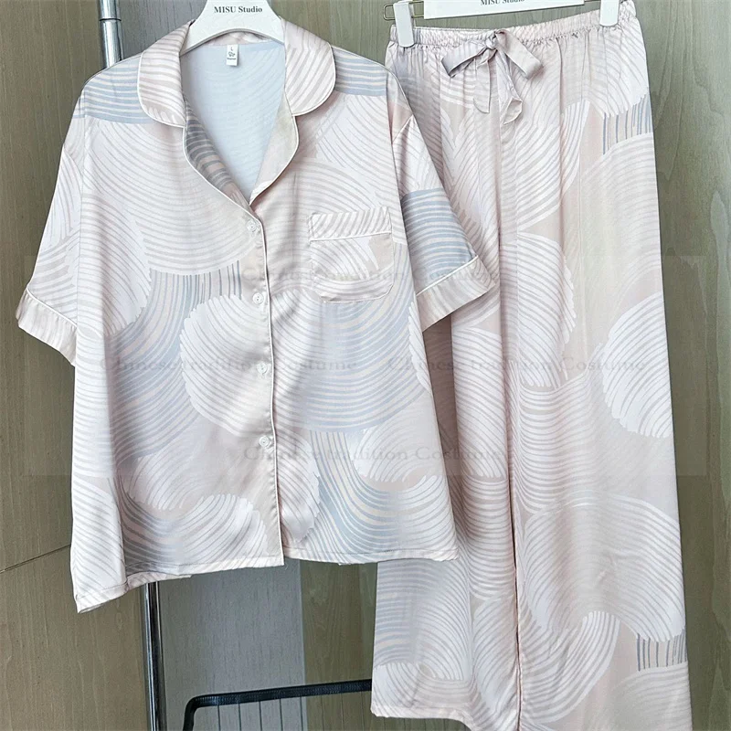 2025 été automne nouveaux pyjamas 3 pièces chemise Shorts femme Satin Homewear luxe vêtements de détente pantalon tenue femmes vêtements de nuit