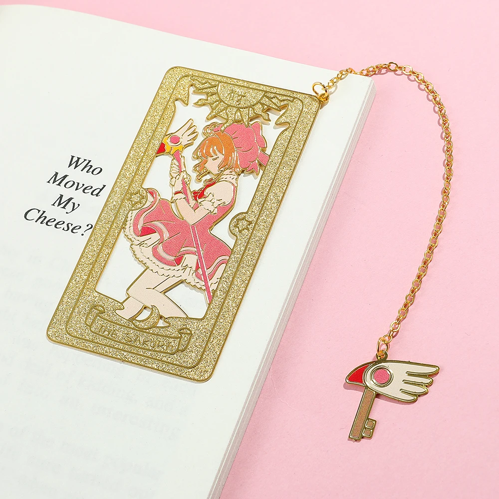 Anime Card Captor Sakura Bookmarks Gift Anime Fans Collection Cherry Metal Bookmarks for Book Lovers Stationery School Supplies