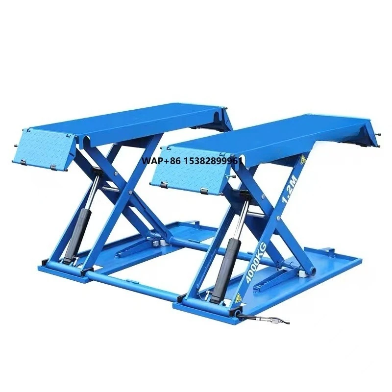 Portable Electric Scissor Lift Hydraulic Garage Car Jack with Mid-Position CE Certified Lifting Capacity 4000kg