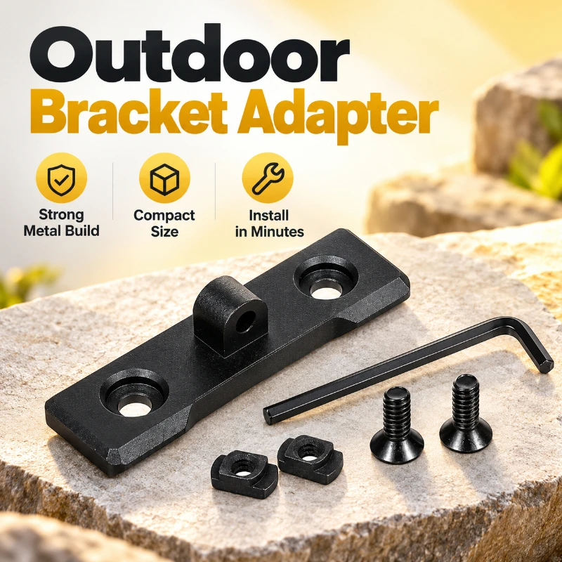 Aluminum Alloy Outdoor Connection Base Black Mount Plate With Complete Fixing Hardware And Hex Wrench