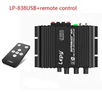 100% Original Brand Lepy Lp-838USB Bluetooth 5.0 Mini 2.1 3 Channel Stereo Computer Car Amplifier Super Bass Subwoofer Out