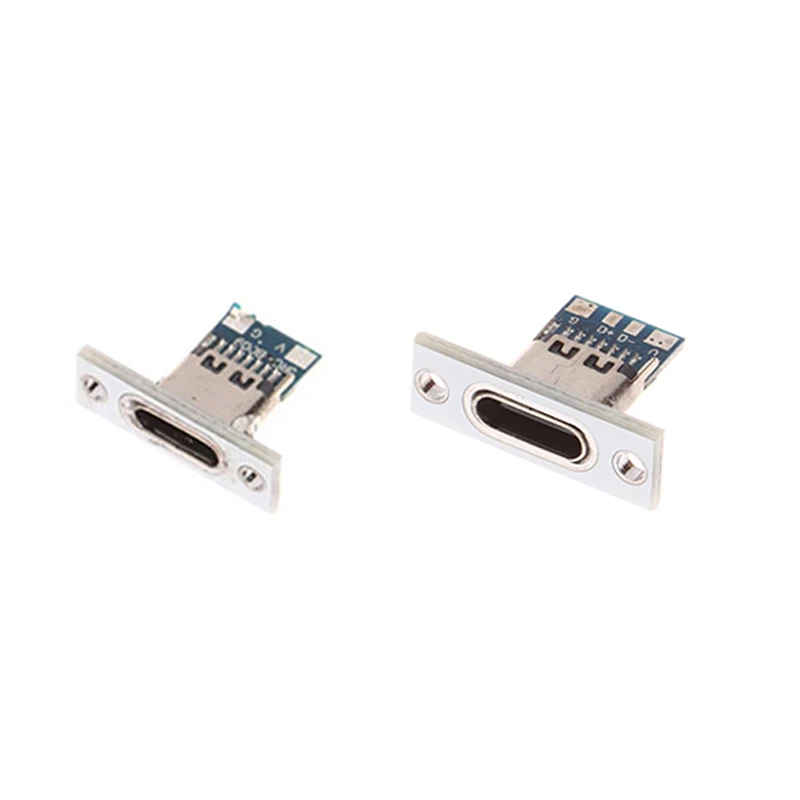 10pcs USB 3.1 Type C Socket Fixing Plate Type-C USB Jack 3.1 Type-C 2Pin 4Pin Female Connector Jack Charging Port