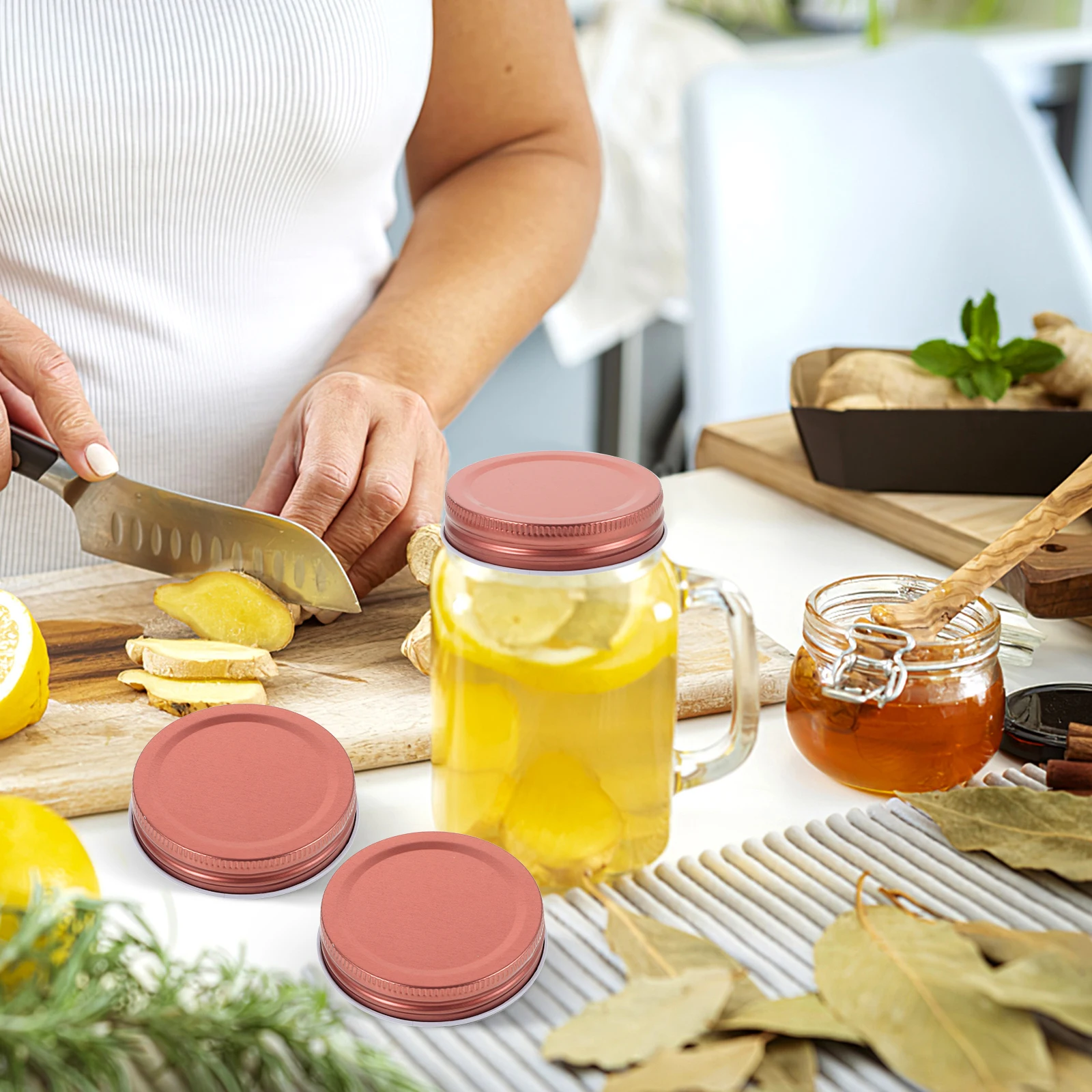 

12pcs Mason Jar Lids Wide Mouth Leak Proof Storage Covers Reusable Canning Lids Tinplate Practical Jar Covers Fits Vacuum Jars