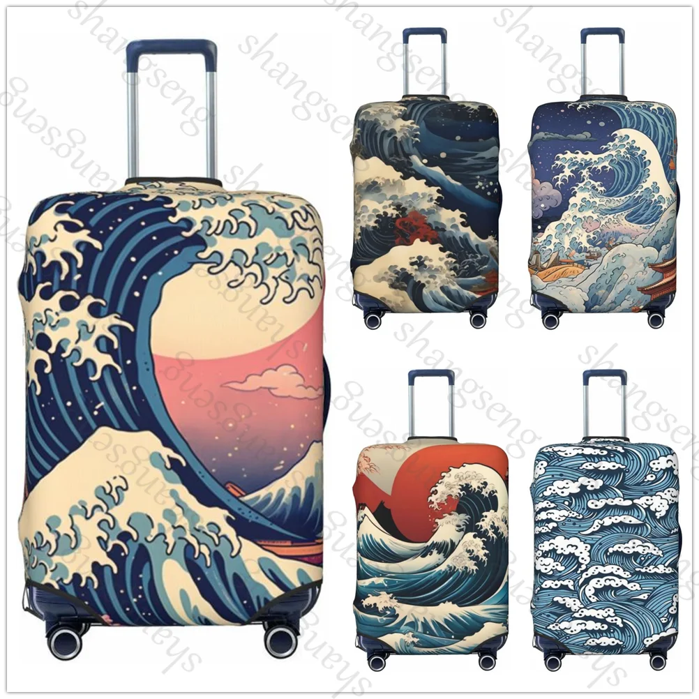 Wave Art Thicken Luggage Cover Elasticity Trolley dust cover Suitcase Protection Cover Suitcase Case Accessories