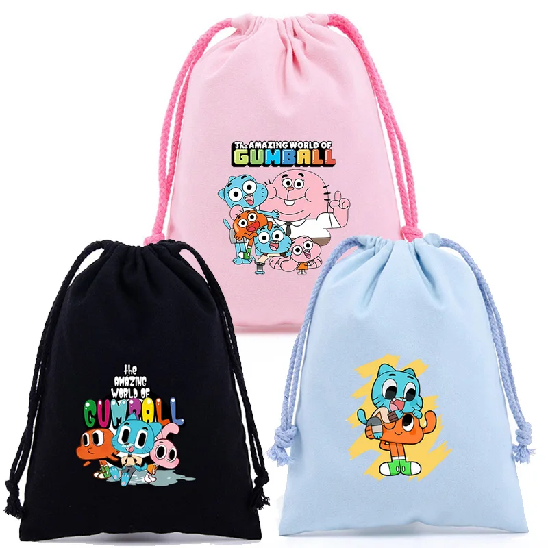 

Сумка на шнурке The Amazing World of Gumball, мультяшный кабель для передачи данных, сумка для хранения Power Bank, милая женская пылезащитная косметичка, подарки