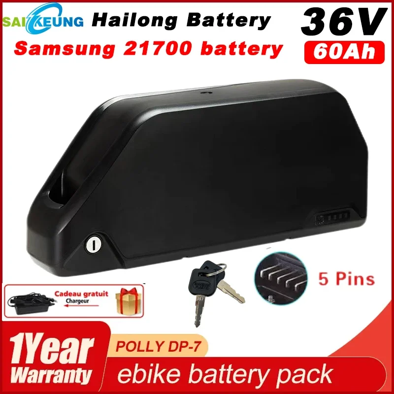 36 48 72v Hailong Polly DP7 Electric Bike Down Tube Batteria 52v60ah Litio E-Bike 20 30ah 40 45 50AH 21700 2000w Lithium Battery