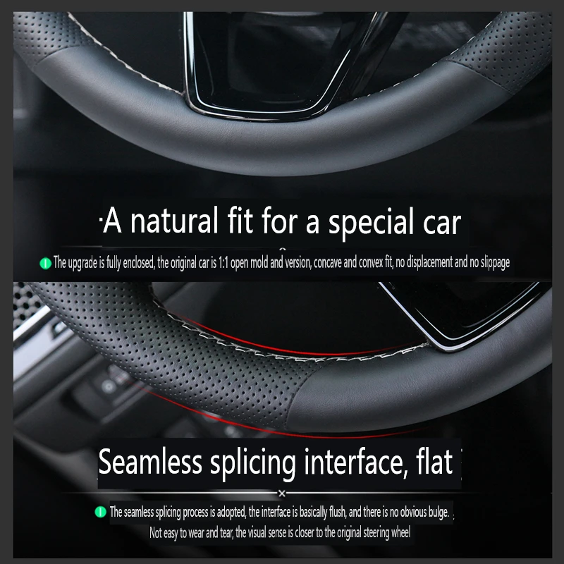 Hand-sewn Car Steering Wheel Cover for Parsche Cayenne S Base E-Hybrid S Macan 918 Spyder 718 Boxster Cayman GT4 911 Leather