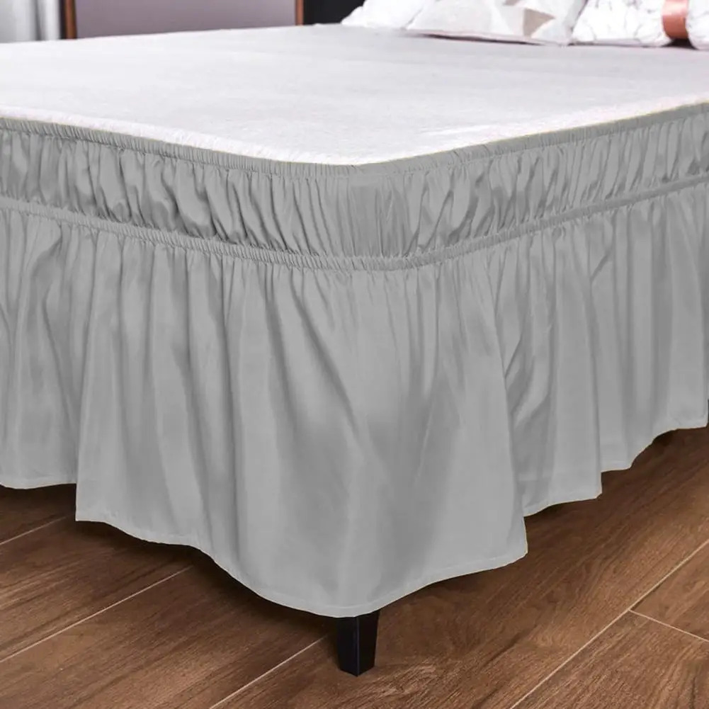 

Bed Skirt 15" Drop Extra Long 3 Sides Ruffle Bed Skirt Solid Color Fade Resistant Microfiber Fabric Machine Washable Bedcover