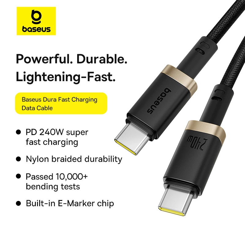 Baseus 240W USB C To Type C Cable For iPhone 17 16 Pro Xiaomi Samsung Fast Charging Charger Wire For HuaWei Macbook Laptop 5A