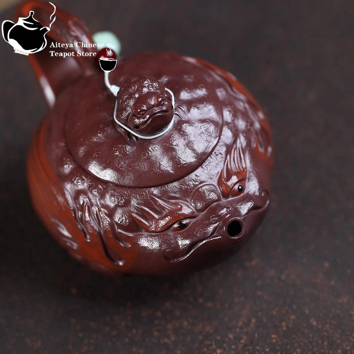 Yixing purple clay teapot raw ore deep well purple mud golden toad auspicious kung fu tea set Chinese teapot