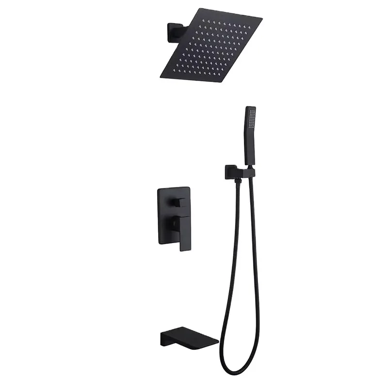 

Shower Set Fancy Designed Wall Mounted Bathroom Shower Combination Artistry Concealed Thermostatic Bathroom Rain Shower Set