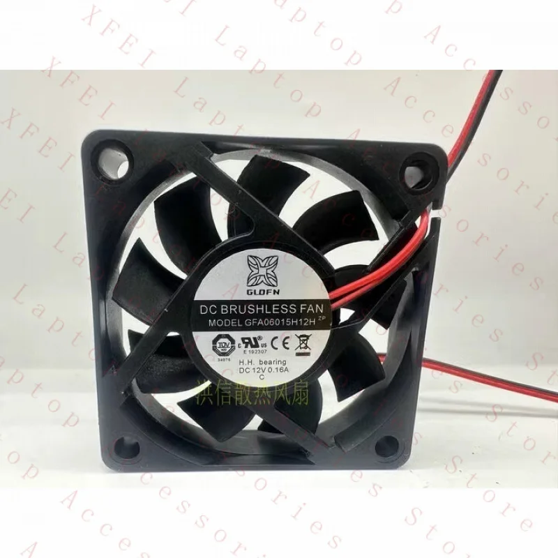 

C 1 PCS FOR GLOFN fan GFA06015H12H DC12V 0.16A 6015 60*15MM 2 wire