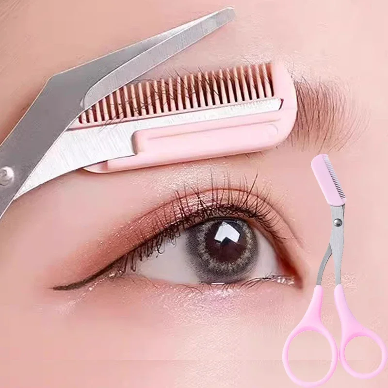 Eyebrow Trimmer Scissor Beauty Products for Women Eyebrow Scissors with Comb Beauty Scissors Stainless Steel Makeup Accessories