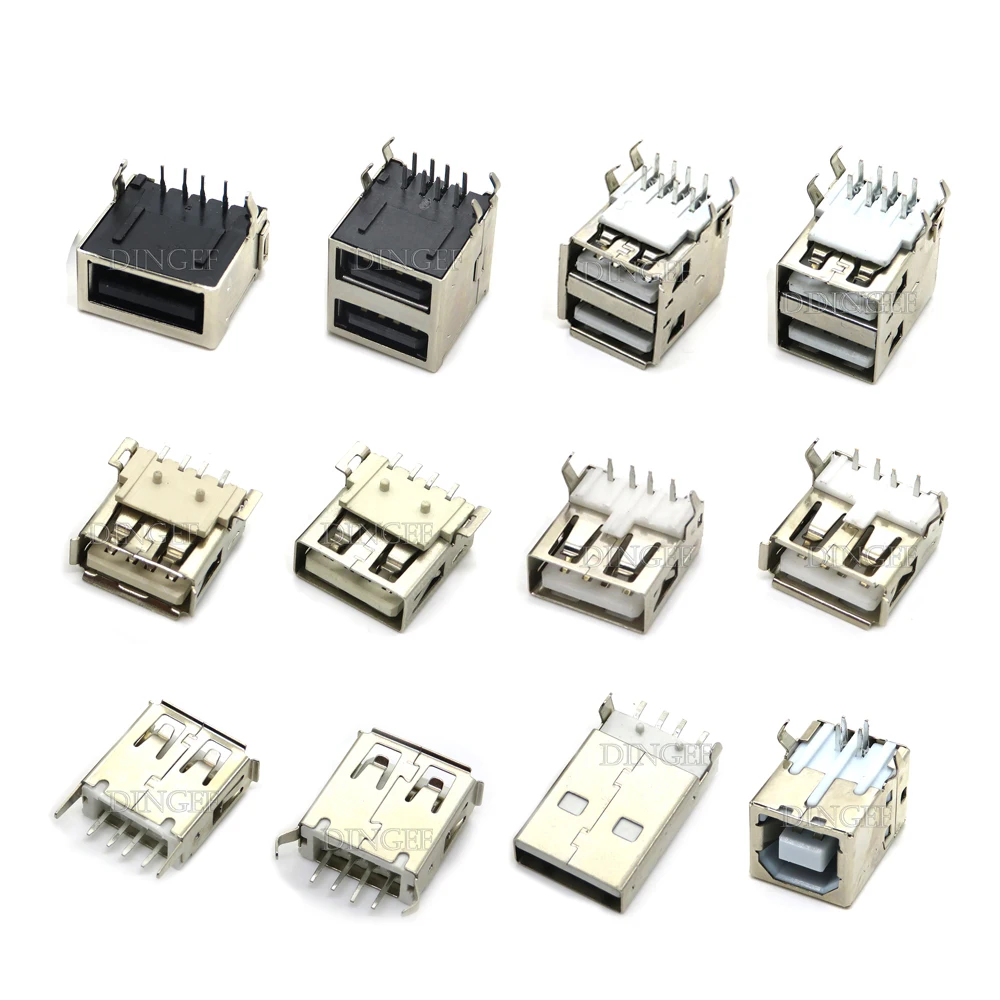 5Pcs USB Type A Standard Port Female Solder Jacks Connector PCB Socket USB-A USB-B type