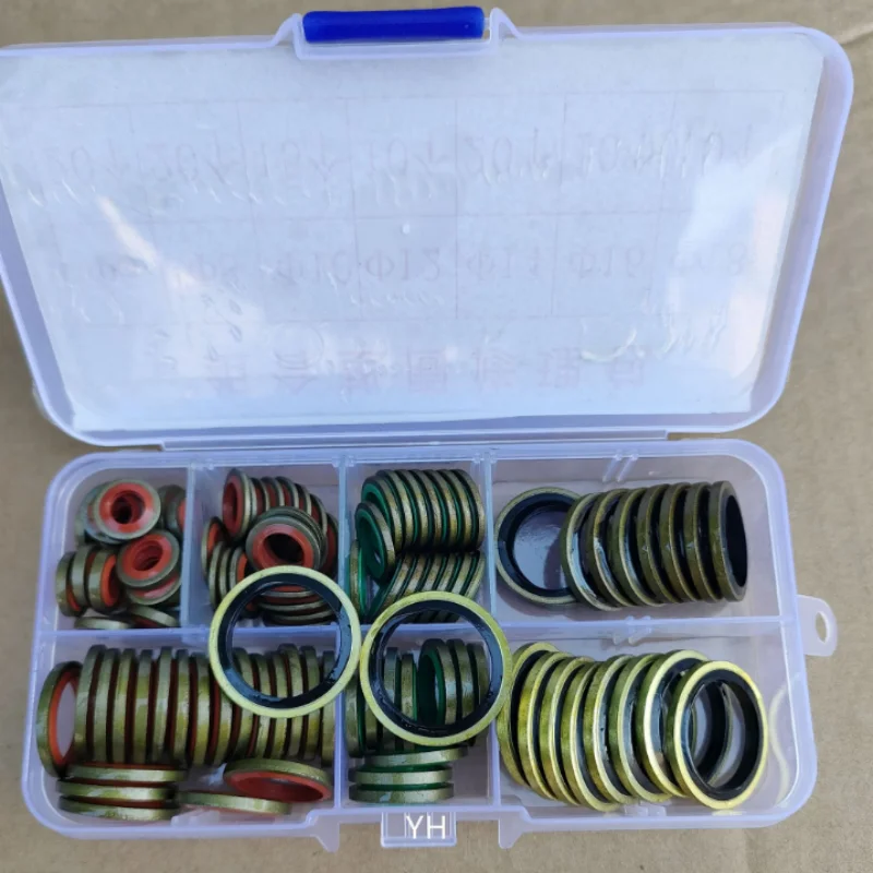 110pcs Bonded Seal Sealing Ring Assortment Kit Oil Drain Screw Combined Washer Seal Set M6 M8 M10 M12 M14 M16 M18