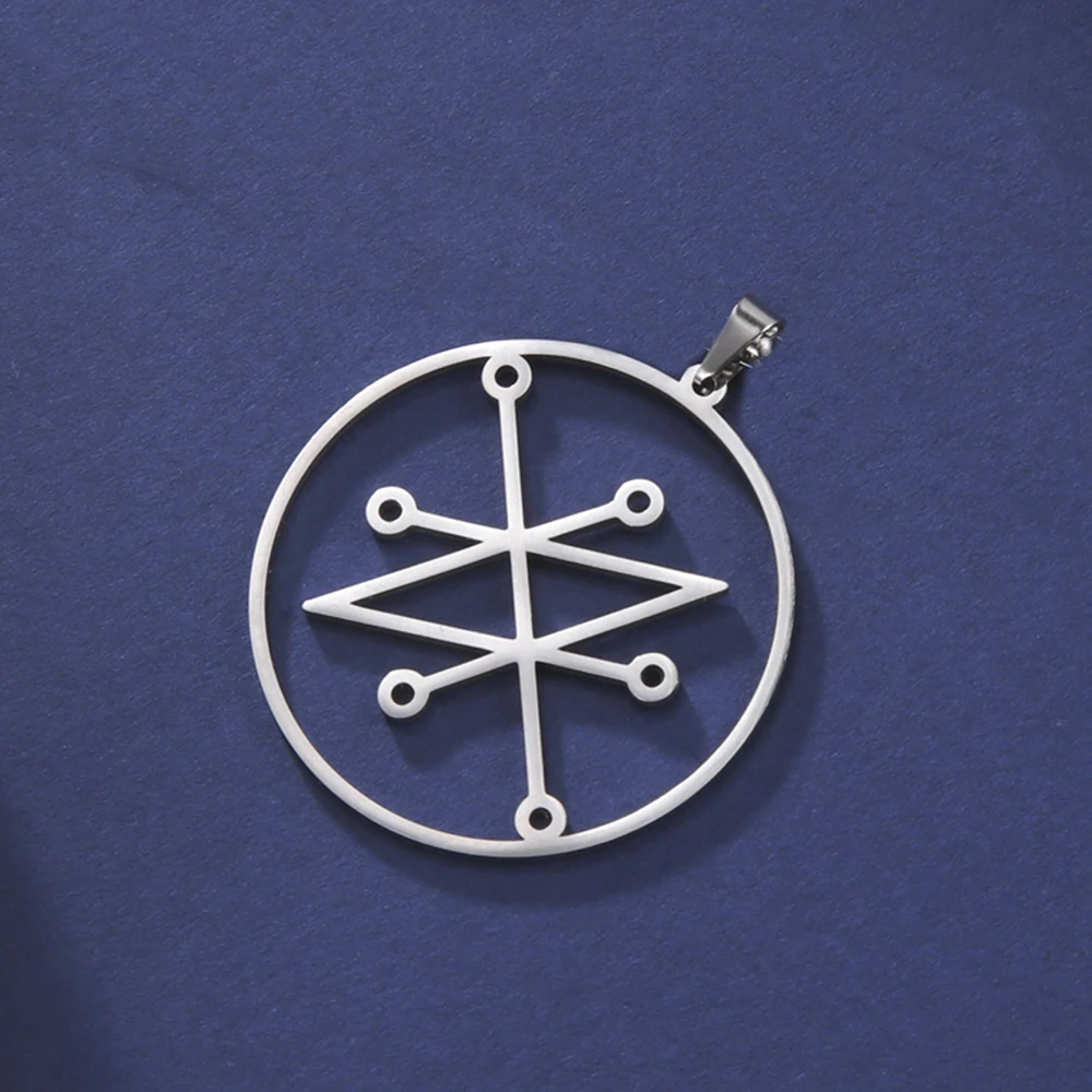 Dawapara Sigil of Azazel Demonic Symbol Pendant for Necklace Earrings Stainless Steel Charms Solomon Occult Amulet Accessories