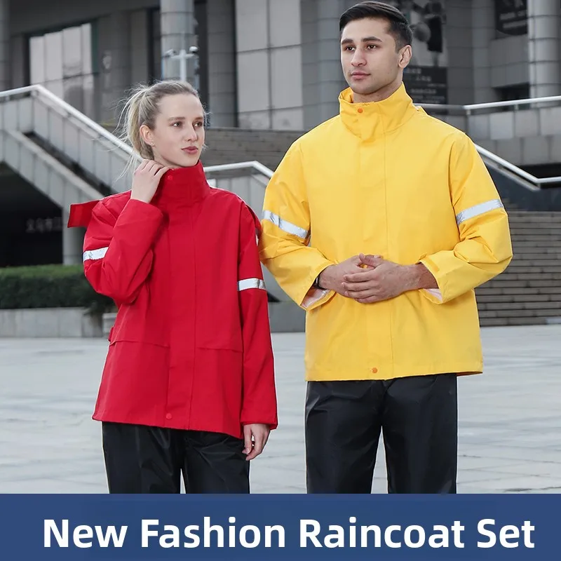 

Adult TPU Coated Raincoat And Rain Pants Set ex Outdoor Cycling Rain Suit for Bicycles Riding Waterproof Protection